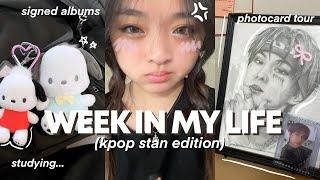 UNI VLOG: kpop yap sessions, signed album unboxing, studying + week in my life ˖°.