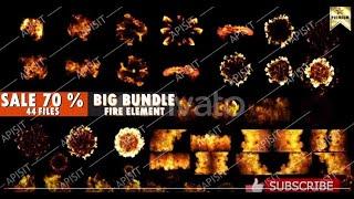 Fire Game FX VFX footage pack with alpha