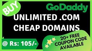 20+ GoDaddy Promo Code 2020 | Buy Unlimited .Com Domain @105 Rs | GoDaddy Domain Coupon Code