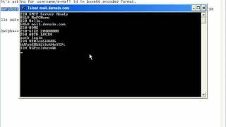 Sending mail using telnet and SMTP Authentication