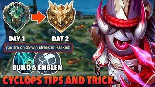 TUTORIAL HOW TO PLAY CYCLOPS IN SOLO RANKED GAME 2024 - Mobile Legends