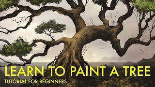 Learn To Paint A Tree Landscape (Tutorial For Beginners / Digital Painting Tutorial Photoshop 2021)