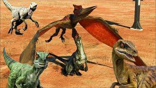 Raptor Squad(Blue+Delta+Charlie+Echo) HUNTING Pteranodon | Jurassic World Evolution 2