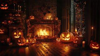 Haunted Halloween Hearth  Cozy Fireplace & Spooky ASMR Ambience for Relaxation & Sleep