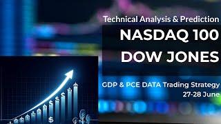 US GDP & PCE Data News Live Trading - Nasdaq100 & Dow Jones | Technical Analysis & Prediction Today