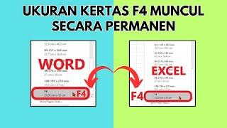 100% Permanen ! Cara Menampilkan / Memunculkan Ukuran Kertas F4 di Word dan Excel - Simpel Banget