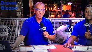 "Bloopers" Atlanta Braves MUST WATCH - FUNNY  Security Falls on Live TV Braves Baseball Post Game