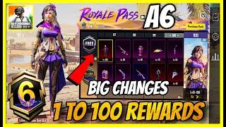 BIG CHANGES IN BGMI NEW ROYAL PASS - A6 ROYAL PASS 1 TO 100 REWARDS / UPGRADABLE WEAPON ( BGMI )