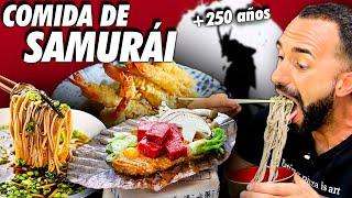 Comiendo comida tradicional Japonesa en Shirakawa-go, Japón: Menú estilo Samurai