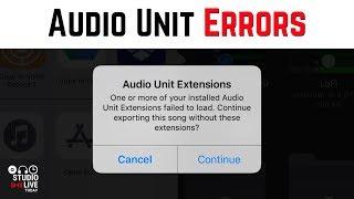 Audio Unit Extensions - Errors when exporting with AU plugins