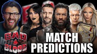 WWE BAD BLOOD 2024 PREDICTIONS: MATCH CARD BREAKDOWN! ROMAN REIGNS LOSING?