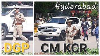 DGP Anjani Kumar IPS and CM KCR High Security Convoy in Hyderabad