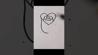 How to draw Rose  from dots #dotsdrawing #rose #shorts