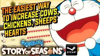  THE EASIEST WAY ON INCREASING COWS, SHEEPS, CHICKENS HEARTS Doraemon Story of Seasons