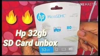 2019 HP 32GB Class 10 MicroSD Memory Card unboxing(U1 TF Card 32GB)