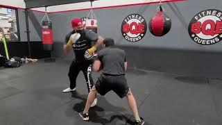 Wizard of boxing smooth combinations on the mitts with Brigs