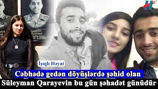 Cəbhədə gedən döyüşlərdə şəhid olan Süleyman Qarayevin bu gün şəhadət günüdür