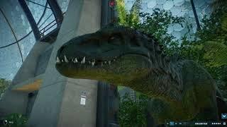 INDOMINUS REX VS 2X TYRANNOSAURUS REX VS 50X RAPTORS IN AVIARY - Jurassic World Evolution 2 #JWE2