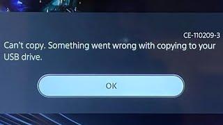 HOW TO FIX error ce-110208-3 usb copy files PS5