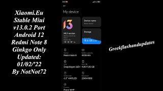 Xiaomi.Eu Stable Miui v13.0.2 Port Android 12 Redmi Note 8 Ginkgo Only ( none available anymore)