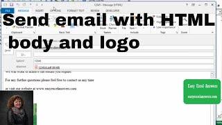 Send email with HTML body and logo from Excel