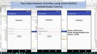 Pass Data between Activities using intent | Android Studio | Kotlin