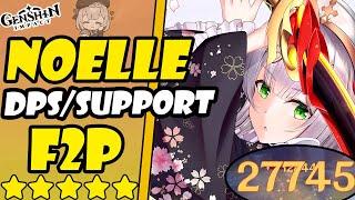 NOELLE BUILD F2P en5 MINUTOS DPS/SUPPORT,ARTEFACTOS,ARMAS, EQUIPOSGuía build noelleGenshin Impact