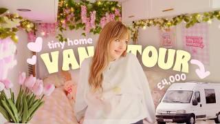 VAN TOUR  a females cozy dreamy home on wheels  A Budget Kawaii & Pink DIY Van Conversion