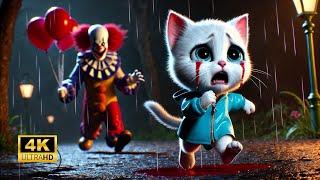 Brave Kitten  Faces Off Against the Haunted Clown !#cat #ai #catlover #catvideos #cutecat #aicat