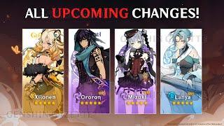 UPDATE! ALL THE UPCOMING CHANGES TO RELEASE DATES!  (Ororon, Lanya) - Genshin Impact