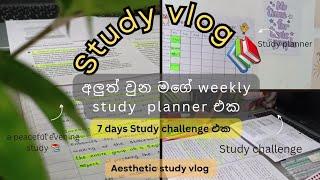 Study vlog|මගේ අලුත් weekly study  planner එක️|දවස් 7 study challenge එකට ready වෙමුද️|#viral