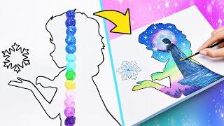 WOW!! Sparkling Queen Elsa Landscape  Easy Acrylic Painting Tutorial ️