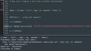 How can I remove a key from a Python dictionary?