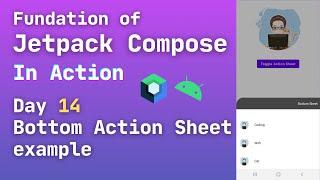 jetpack compose bottom sheet | jetpack compose modal bottom action sheet menu example | day14