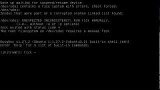 FIX The root filesytem requires a manual fsck * Easy Linux *