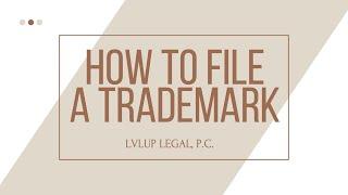 How to File a Trademark Workshop with LVLUP Legal