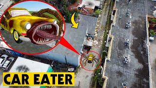 DRONE CATCHES CAR EATER IN REAL LIFE! *HE ATE MY DRONE*