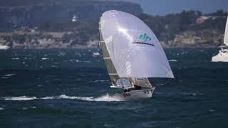 12 Foot Skiff Under Spinnaker Sydney Harbour