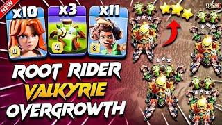 NEW TH16 ROOT RIDER VALKYRIE Attack With OVERGROWTH Spell | Best Th16 Attack Strategy Clash Of Clans