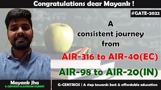 Meet GATE-2022 ranker Mayank Jha || AIR-20(IN) & AIR-40(EC)