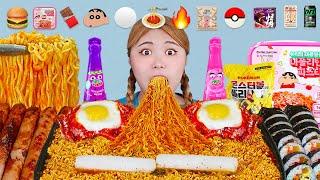 MUKBANG Spicy Ramen Giant Octopus Seafood Sundubu Buldak noodles by HIU 하이유