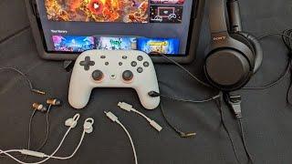 Stadia Controller Wired Headphone  and Earbud Mic Tests