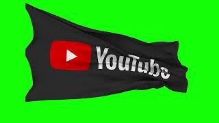 YouTube Flag Waving Seamless Loop animation green screen footage | 4K footages | GreenScreen Vfx