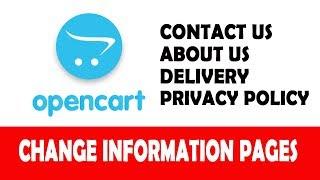 change contact, about and other information pages in opencart for beginners