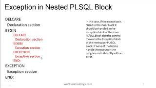 Oracle PLSQL - Exception Handling
