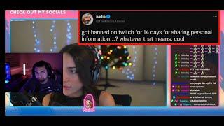 NADIA TWITCH STREAMER BANNED!