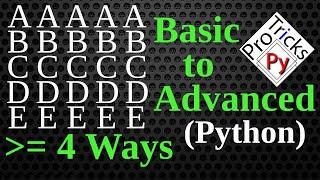 Python Pattern Program - Printing Character in Python | Square Pattern | Python Character Pattern 1