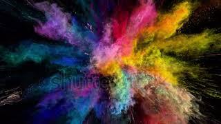 stock footage cg animation of color powder explosion on black background slow motion movement with a