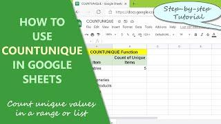 Google Sheets COUNTUNIQUE Function | Count Unique Values | Google Sheets Functions