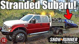 SnowRunner: Ford F350 TOW TRUCK Recovers SUBARU FORESTER!